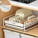 Escurridor de Acero Inoxidable de 2 Niveles con sistema inteligente de drenaje +REGALO: Kit de Utensilios de Cocina