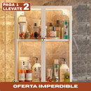 [Llevá 2 Pagá 1] Organizador de Baño de Acero Inoxidable y Vidrio con 3 Divisiones e Iluminación LED (¡Baño 5 Estrellas en tu Casa!)