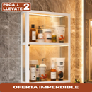 [Llevá 2 Pagá 1] Organizador de Baño de Acero Inoxidable y Vidrio con 3 Divisiones e Iluminación LED (¡Baño 5 Estrellas en tu Casa!)