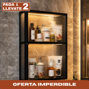 [Llevá 2 Pagá 1] Organizador de Baño de Acero Inoxidable y Vidrio con 3 Divisiones e Iluminación LED (¡Baño 5 Estrellas en tu Casa!)