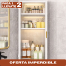 [Llevá 2 Pagá 1] Organizador de Baño de Acero Inoxidable y Vidrio con 3 Divisiones e Iluminación LED (¡Baño 5 Estrellas en tu Casa!)