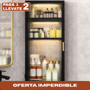 [Llevá 2 Pagá 1] Organizador de Baño de Acero Inoxidable y Vidrio con 3 Divisiones e Iluminación LED (¡Baño 5 Estrellas en tu Casa!)