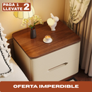[Llevá 2 Pagá 1] Organizador de Mesita de Luz con 2 Cajones de Madera (¡Moderno y Práctico!)