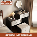 [Llevá 2 Pagá 1] Mesita Organizadora de Dormitorio de Madera con 4 Cajones y Compartimentos Inteligentes