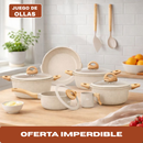 Juego de Ollas Imperial™ en Cerámica Premium con Tapas de Vidrio Templado