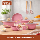 Juego de Ollas Imperial™ en Cerámica Premium con Tapas de Vidrio Templado