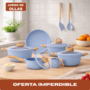 Juego de Ollas Imperial™ en Cerámica Premium con Tapas de Vidrio Templado