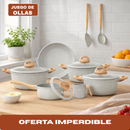 Juego de Ollas Imperial™ en Cerámica Premium con Tapas de Vidrio Templado