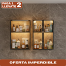 [Llevá 2 Pagá 1] Organizador de Baño de Acero Inoxidable y Vidrio con 3 Divisiones e Iluminación LED (¡Baño 5 Estrellas en tu Casa!)