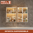 [Llevá 2 Pagá 1] Organizador de Baño de Acero Inoxidable y Vidrio con 3 Divisiones e Iluminación LED (¡Baño 5 Estrellas en tu Casa!)