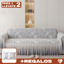 [Llevá 2 Pagá 1] Funda para Sofá Vera de Algodón y Viscosa con Estampa Elegante y Faldones Laterales +REGALO: 2 Almohadas