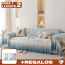 [Llevá 2 Pagá 1] Funda para Sofá Vera de Algodón y Viscosa con Estampa Elegante y Faldones Laterales +REGALO: 2 Almohadas