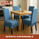 [Llevá 6 Pagá 3] Fundas de Lujo Elásticas Noele con Protección Antimanchas y Ajuste Perfecto (¡Transformá tus sillas en segundos!)