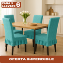 [Llevá 6 Pagá 3] Fundas de Lujo Elásticas Noele con Protección Antimanchas y Ajuste Perfecto (¡Transformá tus sillas en segundos!)