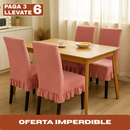 [Llevá 6 Pagá 3] Fundas de Lujo Elásticas Noele con Protección Antimanchas y Ajuste Perfecto (¡Transformá tus sillas en segundos!)