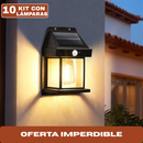 Kit 10 Lámparas Solares Coloniales con Sensor de Movimiento y Panel Fotovoltaico a Prueba de Agua