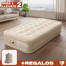 [Llevá 2 Pagá 1] Colchón Portátil de Una Plaza con Triple Revestimiento y Antidesgarro +REGALO: Bomba de Aire Eléctrica