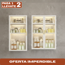 [Llevá 2 Pagá 1] Organizador de Baño de Acero Inoxidable y Vidrio con 3 Divisiones e Iluminación LED (¡Baño 5 Estrellas en tu Casa!)